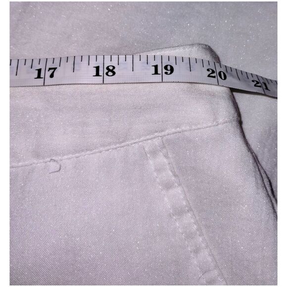Women's Charter Club Pant Shop Classic Fit Linen White w/Shimmer Pants (Sz 18) - Picture 9 of 10